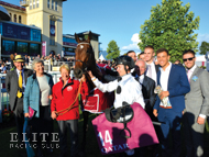 Marsha, Luke Morris and Members after winning the Group 1 Prix de l'Abbaye - 2 October 2016