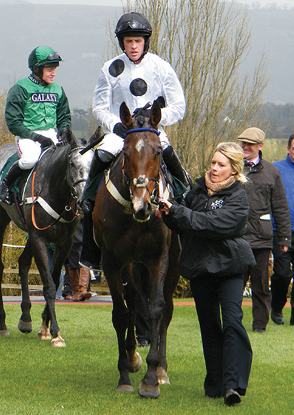  - Doyly Carte and Jason Maguire after her win at Cheltenham - 18 April 2013