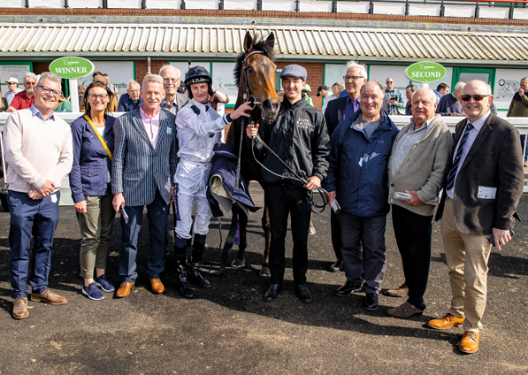  - First Of May with jockey Daniel Muscutt and Members after winning at Wolverhampton - 3 May 2023