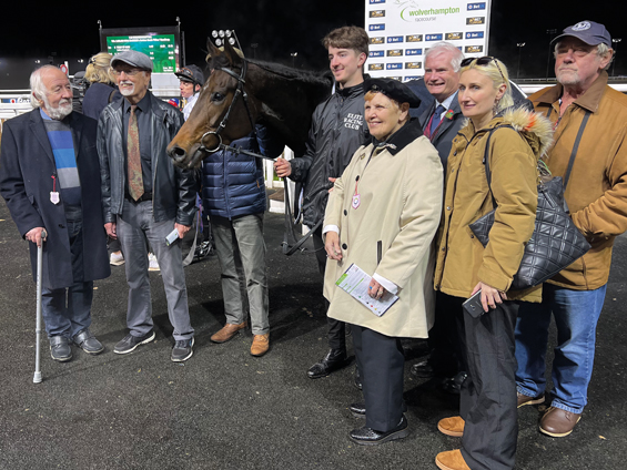  - First Of May with Members after winning at Wolverhampton - 26 October 2023
