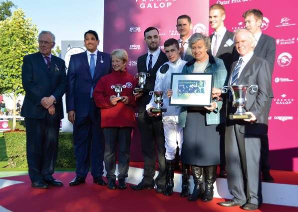  - Luke Morris and Members after winning the Group 1 Prix de l'Abbaye - 2 October 2016