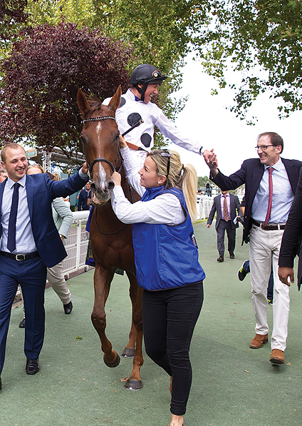  - Frankie Dettori after winning the Group 1 Prix Jean Romanet - 24 August 2014 - 2
