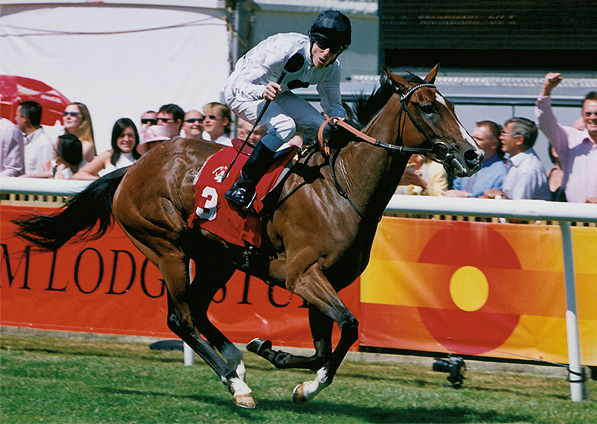  - Soviet Song and Johnny Murtagh winning the Group 1 Falmouth Stakes at Newmarket - 5 July 2005 - 3