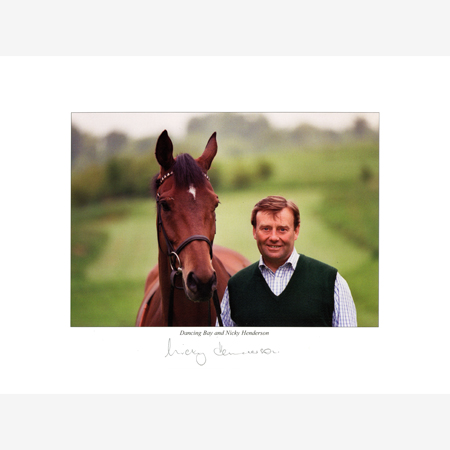 Nicky Henderson and Dancing Bay Framed Print
